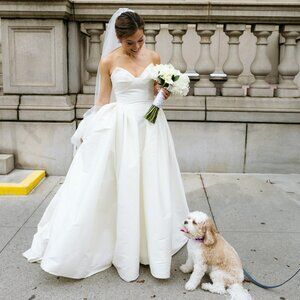 Willowby by Watters Ember Strapless Drop-Waist Dupioni Wedding Gown - Size 0